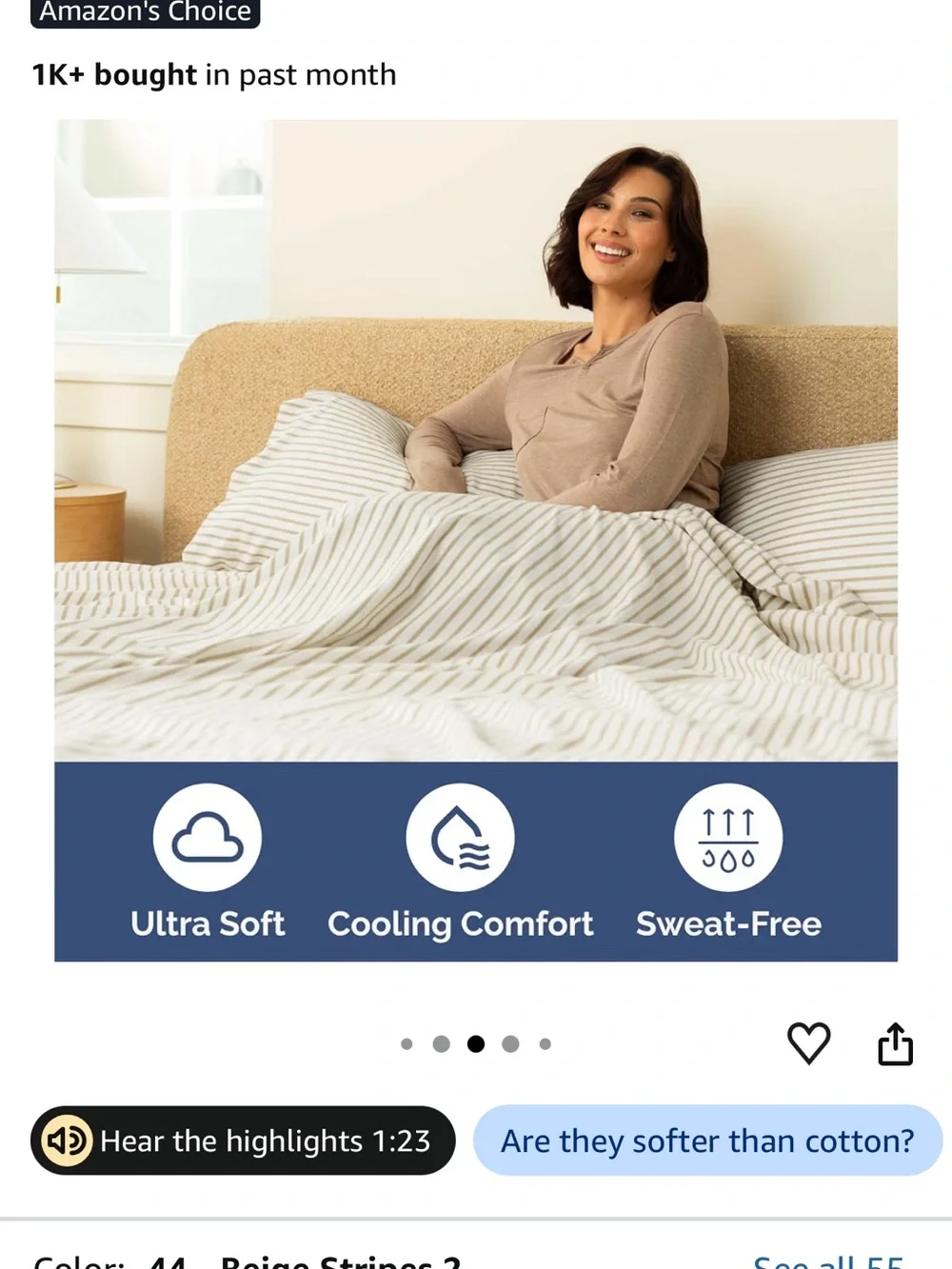 Queen Beige & White Striped sheet set